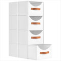 Homsorout Stackable Storage Drawers - Fabric Pull Out Organizer, White by Homsorout