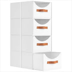 Homsorout Stackable Storage Drawers - Fabric Pull Out Organizer, White by Homsorout
