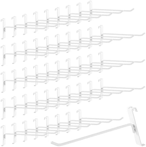 60 Pack Grid Wall Display Hooks, Metal Gridwall Accessories for Retail Stores, Trade Shows, Art and Craft Displays (White, 8 Inch) by Unknown