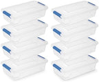novelinks 4 Quart Clear Plastic Storage Containers with Lids (8 Pack) by novelinks