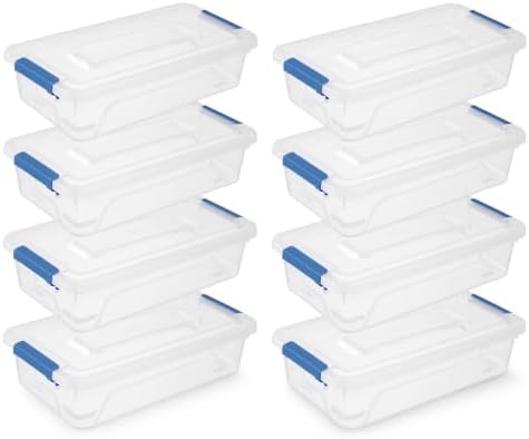 novelinks 4 Quart Clear Plastic Storage Containers with Lids (8 Pack) by novelinks