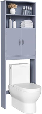 Yaheetech 77'' H Over the Toilet Storage Cabinet, Bathroom Organizer, Gray by Yaheetech