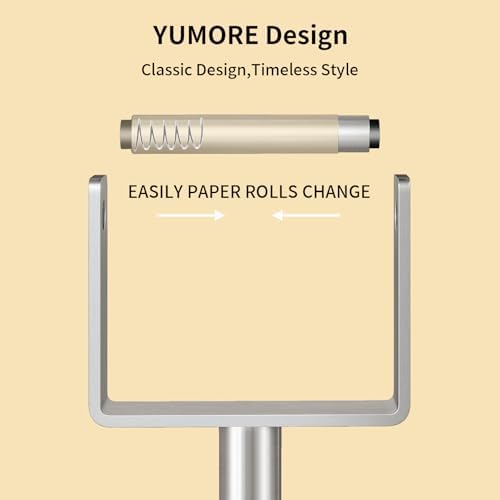 YUMORE Toilet Paper Holder Stand with Storage Weighted Base, Brushed Nickel - Image 4