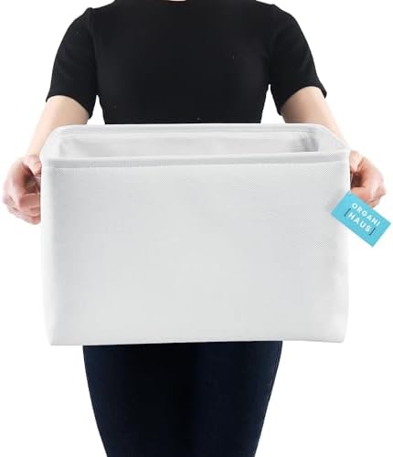 OrganiHaus 16x12.5in Storage Baskets, 3 Pack - Fabric Bins for Shelves - Image 3