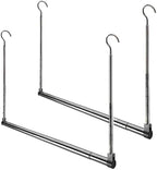 Adjustable Hanging Closet Rod, Extender Hanging Rod, Closet Hanging Organizer, Heavy Duty Closet Bar, Hanging Rod (Black, 2 Pack) by Yeetburg