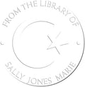 Custom Made Hybrid Respected Crescent Library Embossing Stamp for Muslim Wedding Planners - Personalized Return Book Embossed Stamp - Customized Embossed Stamp for Elegant Book Marking and Gifting by AcornSalesCo