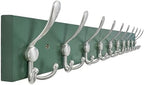 SKOLOO Creations Forest Green Solid Wood Wall Mounted Coat Rack, 10 Hooks, 38-1/8" Long - Kitchen, Mudroom, Entryway, Bathroom - Includes Mounting Hardware, Wall Coat Hanger, Towel Rack by SKOLOO