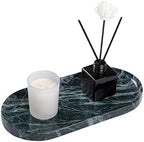Emerald Green Marble Tray | Bathroom Jewelry Organizer | Spa-Quality Perfume Tray for Dresser, Nightstand, Makeup Table | Natural Stone & Non-Slip Base,9.8"x4.7"x0.6" by Unknown