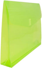 JAM PAPER Plastic Expansion Envelopes with Hook & Loop Closure - Letter Booklet - 9 3/4 x 13 with 2 Inch Expansion - Lime Green - 12/Pack - Image 3
