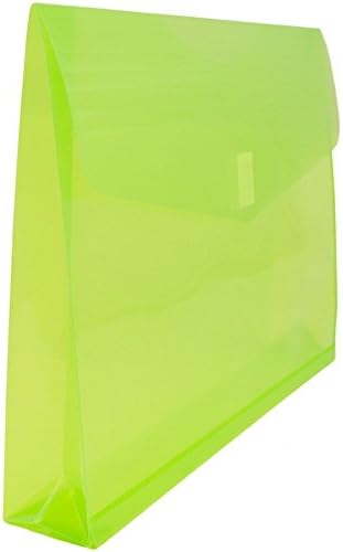 JAM PAPER Plastic Expansion Envelopes with Hook & Loop Closure - Letter Booklet - 9 3/4 x 13 with 2 Inch Expansion - Lime Green - 12/Pack - Image 3