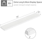 Vivelove Deep Floating Shelves 72x12” Set of 1, White - Image 3