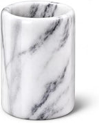 Creative Home White Marble Pen Holder, Heavy Stone Pencil Cup Organizer for Desk by CreativeHome