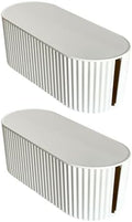 Cable Management Box, White, Large, 2 Pack by NINEWEEN