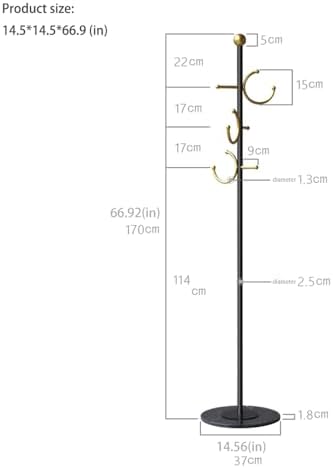 BUZUYE Modern Coat rack with marble base,Coat rack freestanding heavy duty with gold hooks,Entryway coat rack stand Coat Tree freestanding coat hanger stand for Hanging Clothes, Hats, Bags - Image 5