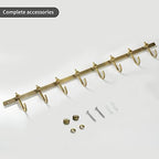 WINCASE Antique Brass Hooks, 8 Hook Coat Rack, Bath Wall Mounted Vintage Brushed Brass Bathroom Row Hooks Rustic Towels Coats Hooks - Image 7