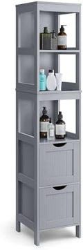 VASAGLE Bathroom Floor Cabinet, 2 Drawers, 55.7”H, Dove Gray by VASAGLEbySONGMICSHOME