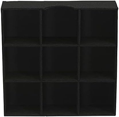 Household Essentials Drawer Organizer Tray with Fabric Cover and 9 Square Compartments, Black, Set of 2 - Image 7