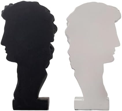 Lukitas David Decorative Bookends, Half-and-Half Book Ends, B&W‌ 9.5'' - Image 5