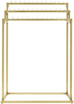 Modern Floor Standing Belt Hanger, Belt Display Stand with 39 Hooks Metal Belt Rack Organizer Storage Shelf for Belt Ties Scarf Bags, Gold - Image 6