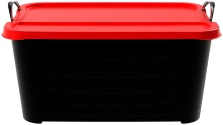 Life Story 6 Pack Heavy Duty Stackable Storage Bin, 55 Quart Home Organizer, Versatile Lightweight Locking Bins with Carrying Handles, Black/Red - Image 7