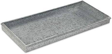 Good Directions Medium Boot Tray, Double Circles Multi-Purpose All Weather Decorative Boot Tray, Shoes, Plants, Garage, Patio Door, Pet Bowls, 30 inch Entry Indoor Shoe Tray, Galvanized Gray by GoodDirections