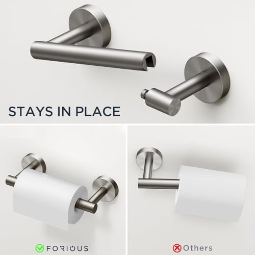 FORIOUS Bathroom Accessories, 4-Piece Bathroom Hardware Set - 30" Towel Bar - Image 5