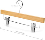 Nature Smile Deluxe Wooden Pants Hangers,Solid Lotus Wood Jeans Skirt Hanger with Clips Anti-Rust Hook Pack of 28（Natural） - Image 2