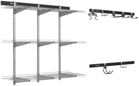 Rubbermaid 25-Piece Fasttrack Garage Storage System Kit for Garage Organization by Rubbermaid