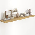 Fun Memories 55 Inch Long Floating Shelves for Wall, 55x9.3 Large Floating Shelf for Bedroom, Kitchen, Bathroom, Wall Mounted Rustic Wood Shelves with Invisible Bracket for Books, Decor, Oak by FunMemories