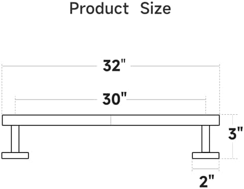USHOWER Light Gold Bath Towel Bar, 30-Inch Towel Racks for Bathroom - Image 2