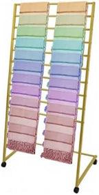 10 Tier Metal Scarf Holder Organizer, Freestanding Hijab Rack w/Wheels by Unknown