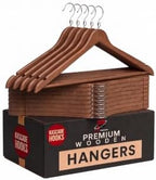 Proman Products Wooden Hangers Kascade Space Saving Clothes Hangers 50 Pack by PromanProducts