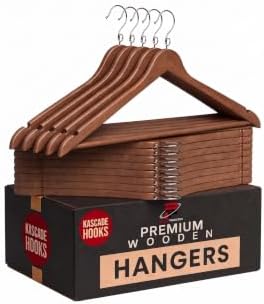 Proman Products Wooden Hangers Kascade Space Saving Clothes Hangers 50 Pack by PromanProducts