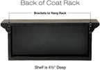 EXCELLO GLOBAL PRODUCTS Black 16" Coat Rack with 4 Gold Hooks: Ready to Hang Entryway Coatrack for Organization of Jackets, Hats, Scarves, Keys & Purses (Black) - Image 4