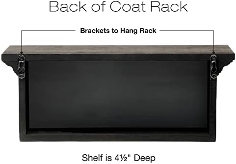 EXCELLO GLOBAL PRODUCTS Black 16" Coat Rack with 4 Gold Hooks: Ready to Hang Entryway Coatrack for Organization of Jackets, Hats, Scarves, Keys & Purses (Black) - Image 4