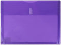 JAM PAPER Plastic Expansion Envelopes with Hook & Loop Closure - Letter Booklet - 9 3/4 x 13 with 1 Inch Expansion - Purple - 12/Pack by JAMPaper