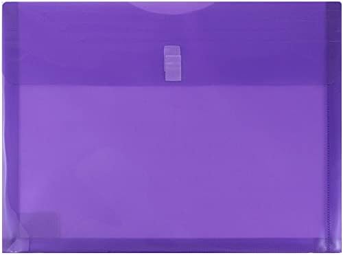 JAM PAPER Plastic Expansion Envelopes with Hook & Loop Closure - Letter Booklet - 9 3/4 x 13 with 1 Inch Expansion - Purple - 12/Pack by JAMPaper