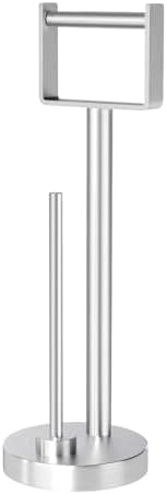 YUMORE Toilet Paper Holder Stand with Storage Weighted Base, Brushed Nickel by YUMORE