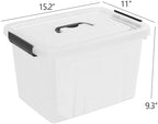 4-Pack Latching Box with Handle, 20L Clear Plastic Storage Bins - Image 3