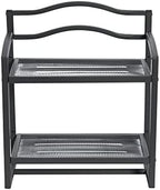 Household Essentials 2-Tier Metal Wall Mount Bathroom Storage Rack, Grey - Image 4