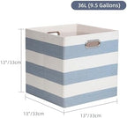 13 x 13 x 13 Inch Linen Stripe Storage Cubes for Home Organizing, Pack of 4 - Image 2