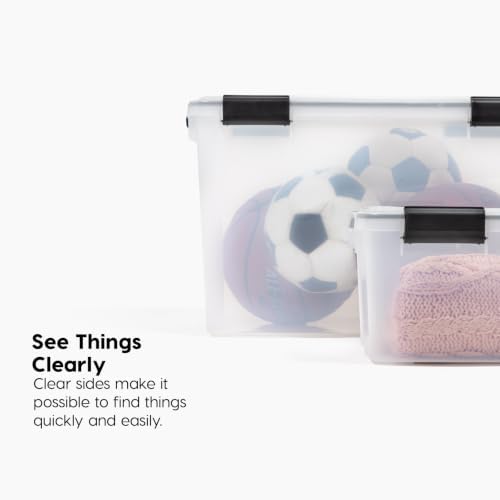 IRIS USA Storage Bins with Lids, WeatherPro Wheeled 106 Qt, Plastic, 3 Pack - Image 6