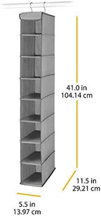 Whitmor 8 Section Hanging Shoe Organizer | Grey | For Closet | No Floor Space Required | Pack of 6 - Image 3