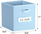 Storage Bins,11 Inch Cube Storage Bin with Labels,6pcs,Pastel Blue - Image 3