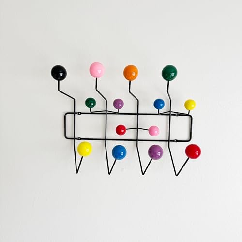 Mod Made Mid Century Modern Bubble Wall Mounted Coat Rack, Color Ball Black Frame - Image 2