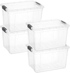Superio 14.7 Quart Clear Plastic Storage Boxes with Lids, Stackable Organizer Containers, BPA-Free Storage Bins for Home, Office, School & Dorm, 4 Pack by Superio