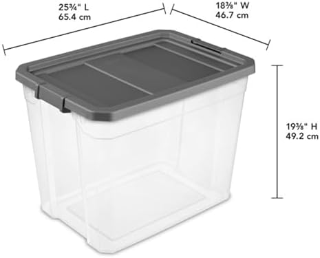 STERILITE 108 QT. Clear Stacker Storage Container Tote with Latching LID 4-Pack 4 X 1 - Image 2