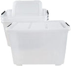 70 Qt Stackable Plastic Storage Bins with Lids, 4 Pack - Image 4