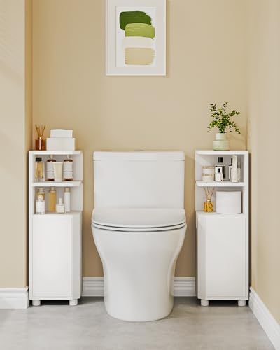 Hzuaneri Corner Cabinet, Small Bathroom Corner Cabinet with Doors - Image 4