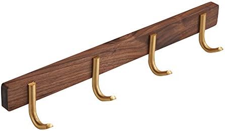 Wall Mounted Coat Rack, Metal Wood with 4 Hooks by SARIHOSY